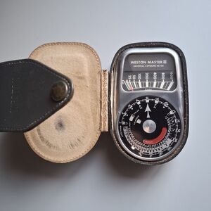 Vintage Master III Universal Exposure Meter With Leather Case Made In USA
